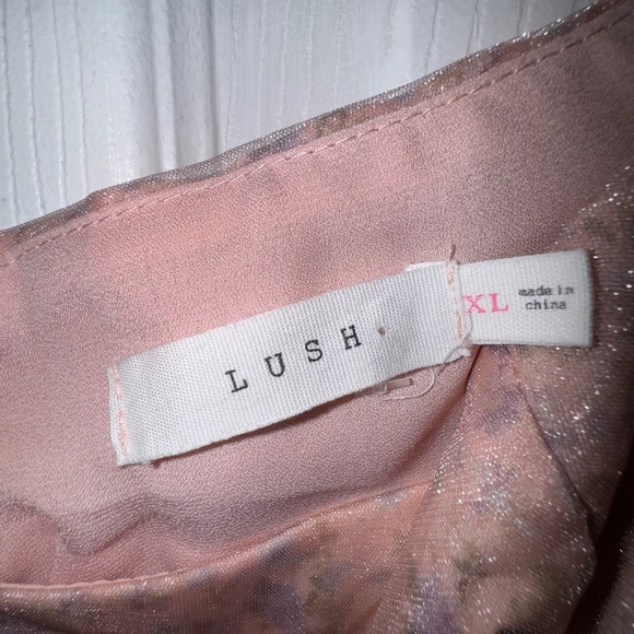 Lush women’s ballon Sleeve Pink Floral mini Dress size‎ XL - Picture 7 of 7